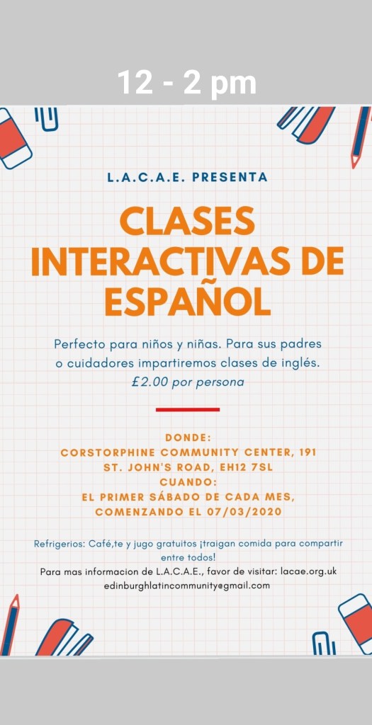 Flyer de las 'lecciones interactivas de Español'