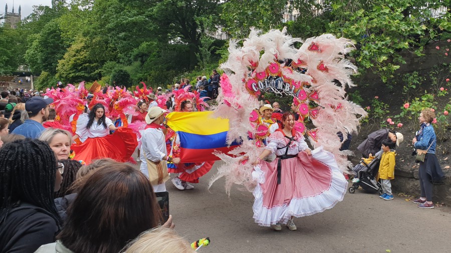Photo of parade participants in their costumes.