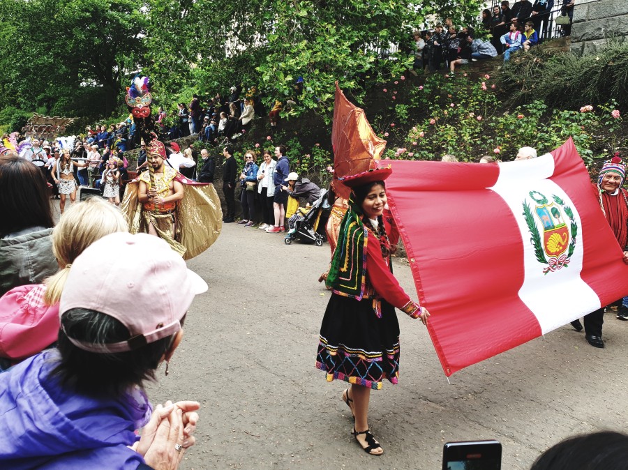 Photo of parade participants in their costumes.